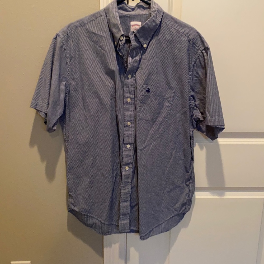 Navy gingham button down worn once